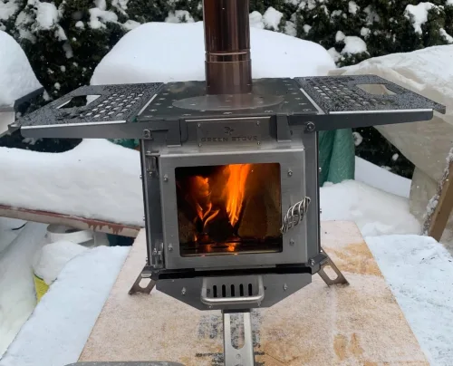 Green Stove Butterfly-Mini Wood Burning Stove for Tent, Camping Hunting,Shelter, Ice Fishing photo review