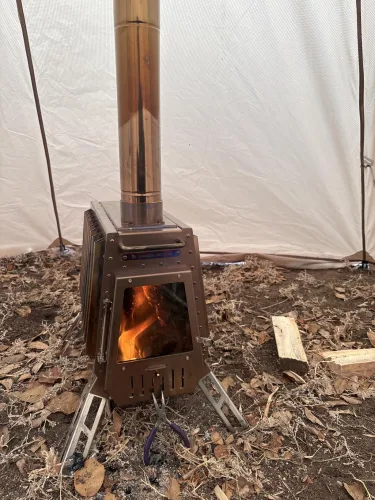 Green Stove Defender Wood Burning Camping Tent Stove with Chimney Pipes for Heating, Shleters, Hunting photo review