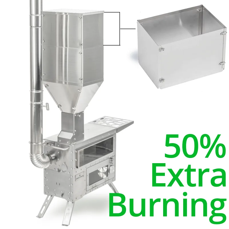 Green Stove Hori 5 Pellet Hopper Extension | For Extra 50% Burning Hour