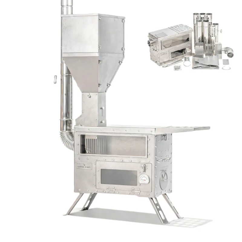 GREEN STOVE Hori 5 Titanium Pellet Wood Burning Hot Tent Stove for Outdoor Camping With Oven